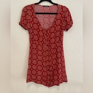 Brandy & Melville Red Button Dress